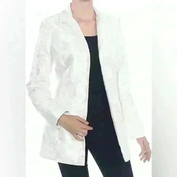 Kasper Women's Wide Lapel Velvet Jacquard Topper Size 6 - Picture 1 of 6